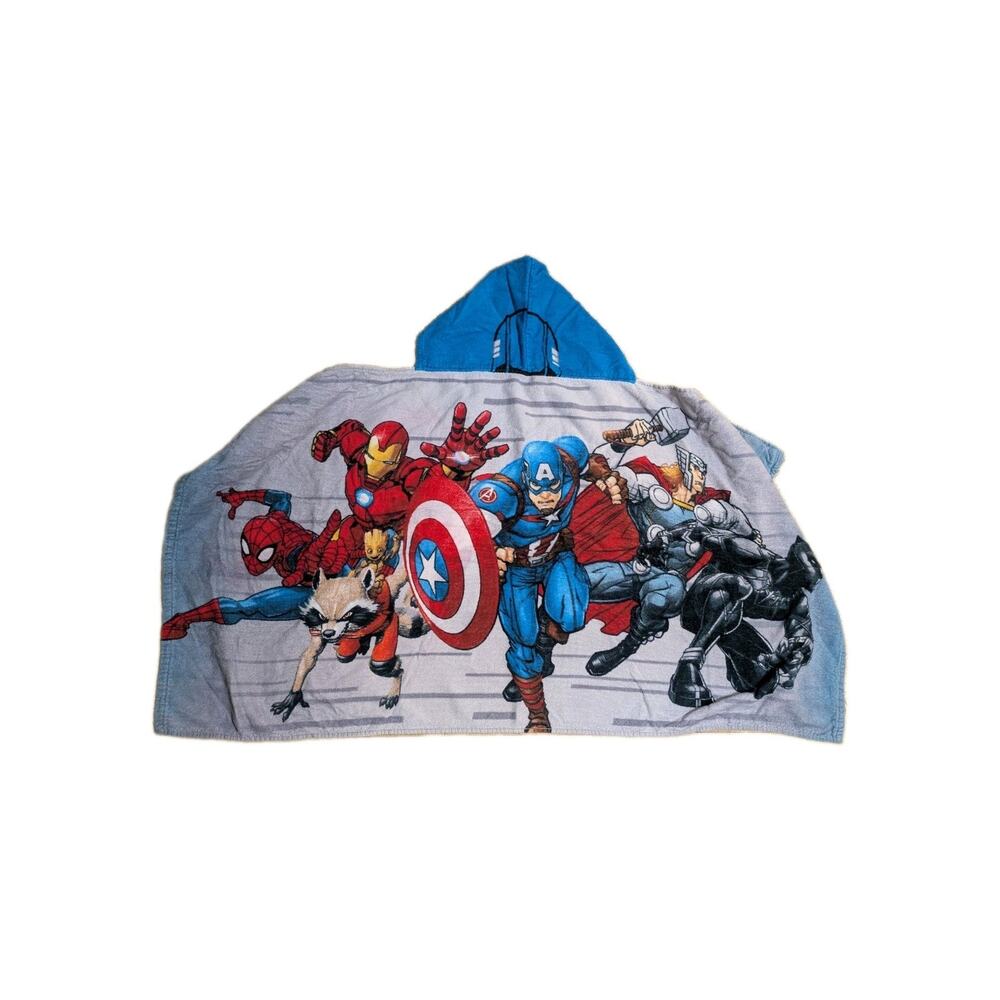 Marvel Avengers Boy's Superhero Character Hooded Beach or Bath Towel 25" X 50"